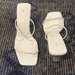 White Zara heels